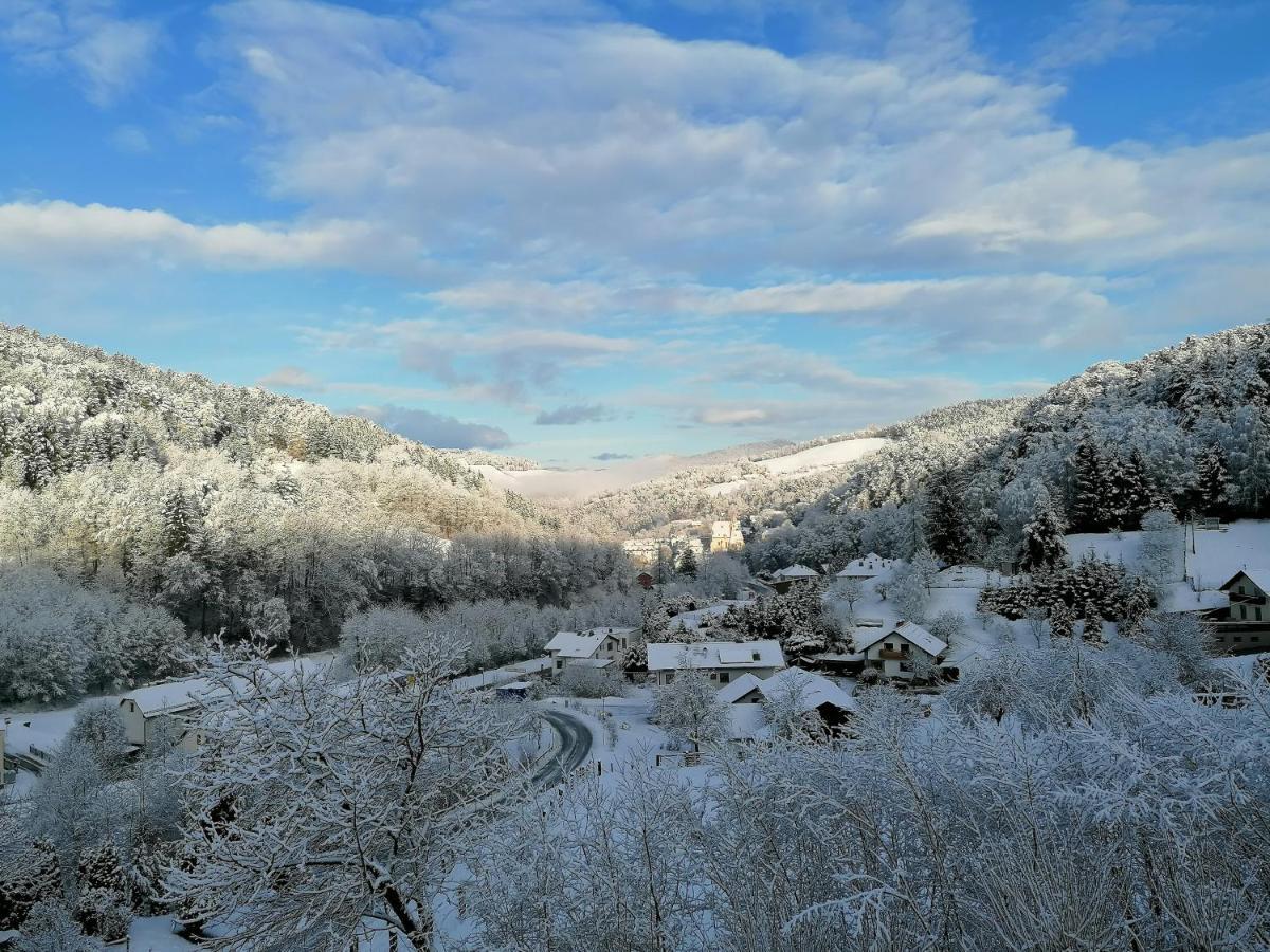 Das Paradieschen Edlitz - Stilvolles Blockhaus Mit Kamin Εξωτερικό φωτογραφία